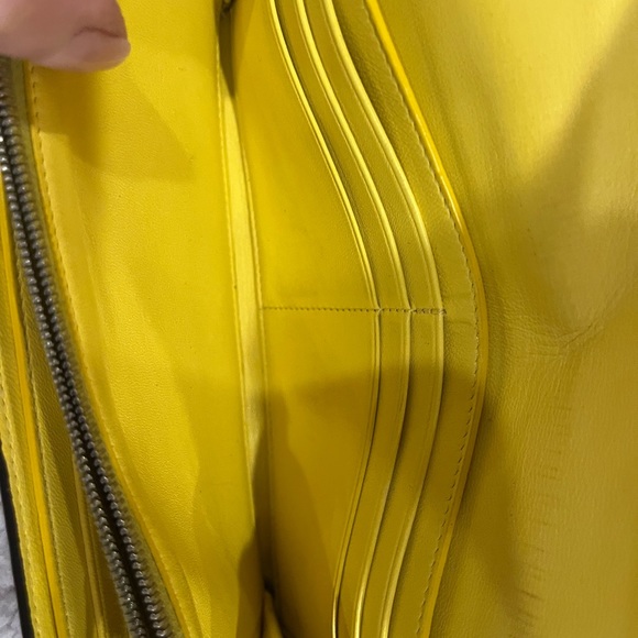 Céline Grey-Taupe Bicolor Yellow Bifold Snap Large Long Flap Wallet - Picture 11 of 16